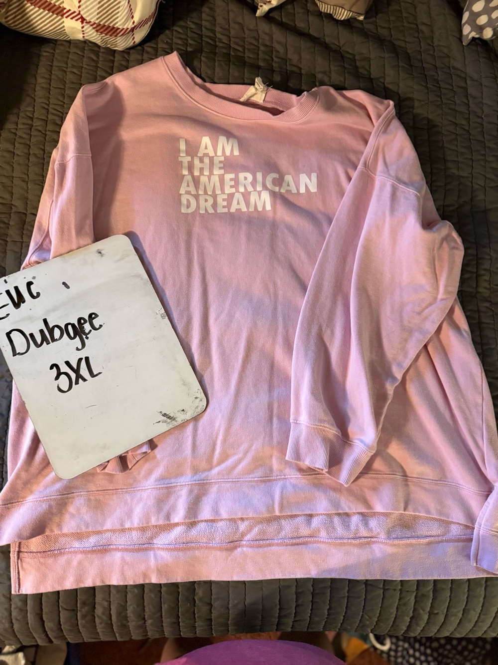 I AM THE AMERICAN DREAM Pink Oversized Graphic Sweatshirt